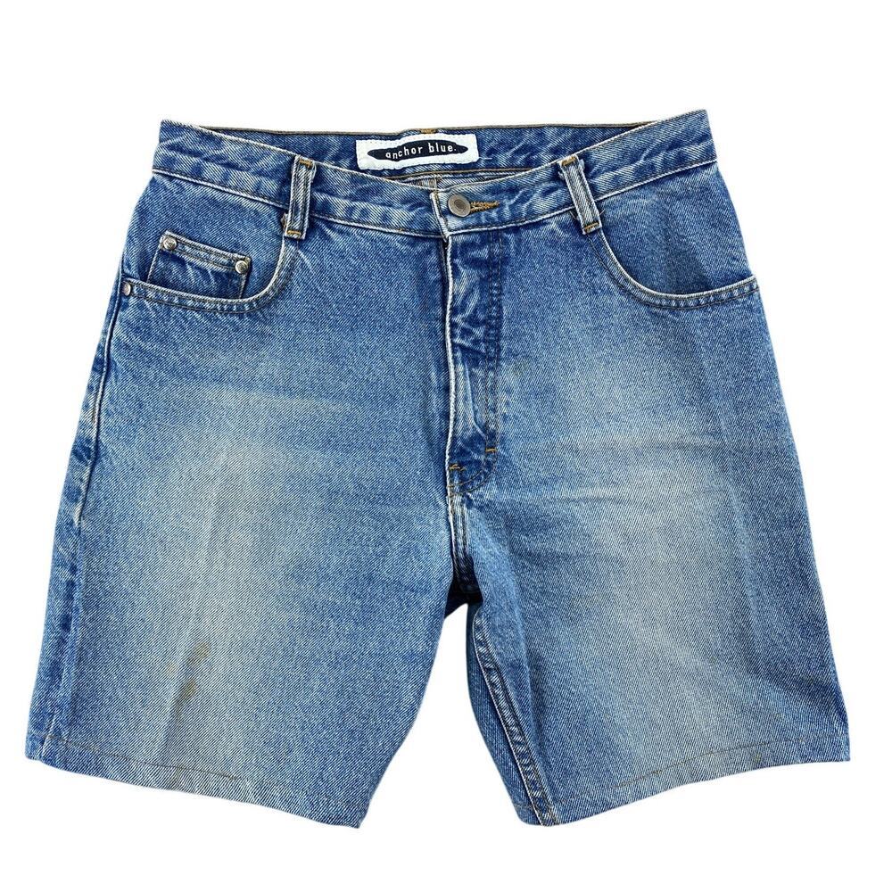 Anchor Blue Vintage Light Wash Denim Shorts Women's Size 9/10 High Rise 90s Jort - Picture 2 of 7